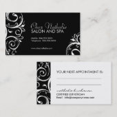 Elegante Schwarzweiss-Visitenkarten Terminkarte (Vorne/Hinten)
