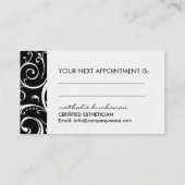 Elegante Schwarzweiss-Visitenkarten Terminkarte (Rückseite)