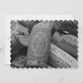 Elegante Schwarzweiss-Wein-Korken-Hochzeits-Karte Einladung (Rückseite)