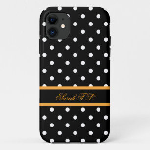 Elegante schwarzweiße Polka-Punkte Case-Mate iPhone Hülle