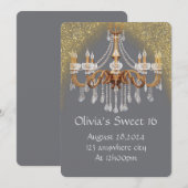 ELEGANTE SCHWEET 16 GEBURTSTAGLICHE EINLADUNG (Vorne/Hinten)