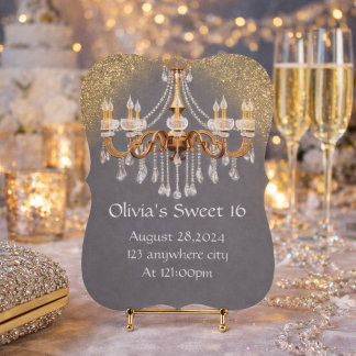 ELEGANTE SCHWEET 16 GEBURTSTAGLICHE EINLADUNG