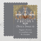 ELEGANTE SCHWEET 16 GEBURTSTAGLICHE EINLADUNG (Vorne/Hinten)