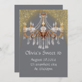 ELEGANTE SCHWEET 16 GEBURTSTAGLICHE EINLADUNG (Vorne/Hinten)