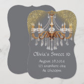 ELEGANTE SCHWEET 16 GEBURTSTAGLICHE EINLADUNG (Vorne/Hinten)