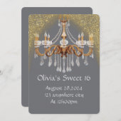 ELEGANTE SCHWEET 16 GEBURTSTAGLICHE EINLADUNG (Vorne/Hinten)