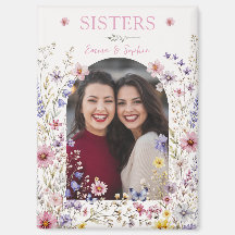Elegante Schwester Aquarell Wildblume & Foto