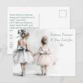 Elegante Schwestertage Einladung - Pastel Art Postkarte (Vorne/Hinten)