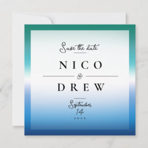 Elegante schwule Hochzeit mit Gay Pride-Theme Save The Date