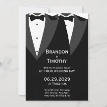 Elegante schwule Hochzeitseinladung Black Tie