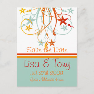 Elegante Schwünge für Save The Date - Anpassbar Ankündigungspostkarte