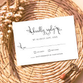Elegante Scipt Wedding Kindly Replay RSVP Cards