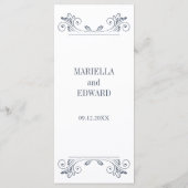 Elegante Sconce-Empfang-Rackkarte Menükarte (Rückseite)