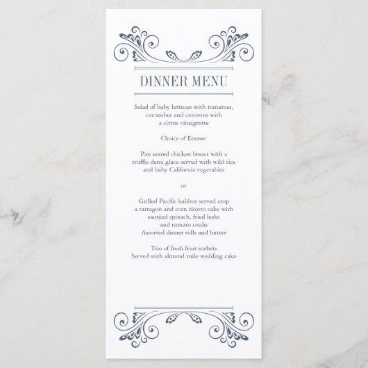 Elegante Sconce-Empfang-Rackkarte Menükarte (Vorderseite)