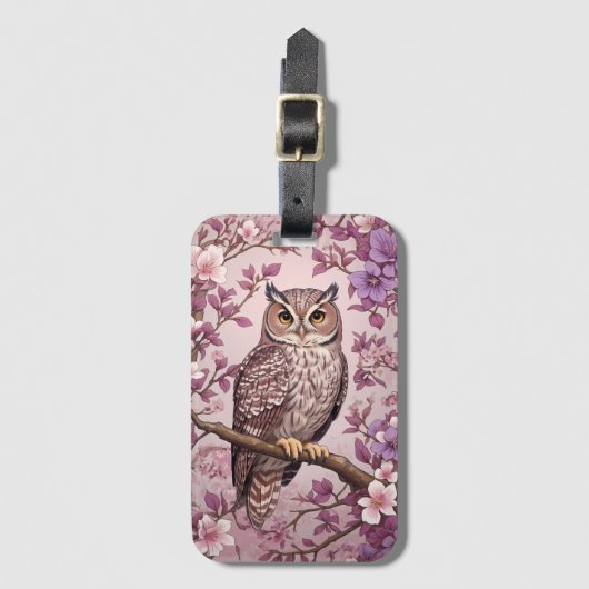 Elegante Scops Lila Blüte Gepäckanhänger (Vorderseite Vertikal)