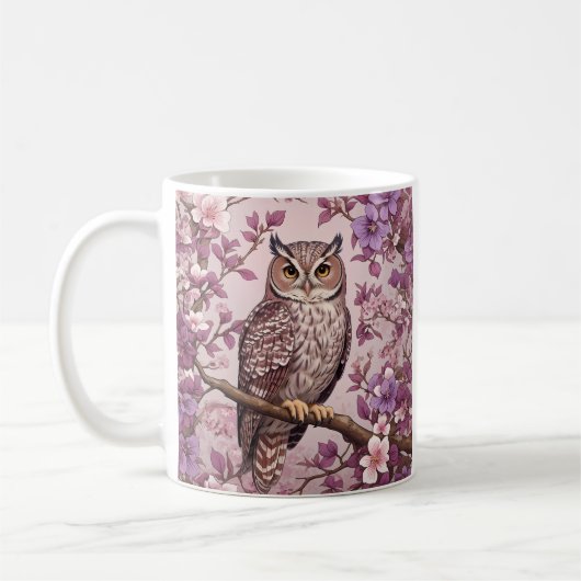 Elegante Scops Lila Blüte Kaffeetasse (Links)