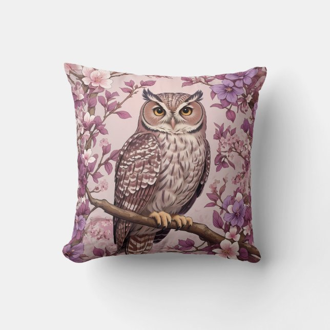 Elegante Scops Lila Blüte Kissen (Vorderseite)