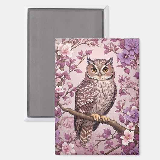 Elegante Scops Lila Blüte Magnet (Vorderseite/Rückseite)