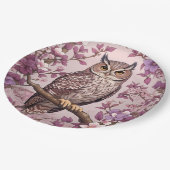 Elegante Scops Lila Blüte Pappteller (Schrägansicht)