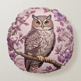 Elegante Scops Lila Blüte Rundes Kissen