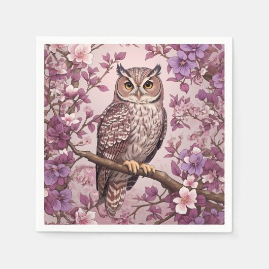 Elegante Scops Lila Blüte Serviette (Vorderseite)