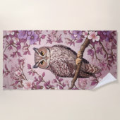 Elegante Scops Lila Blüte Strandtuch (Vorderseite)