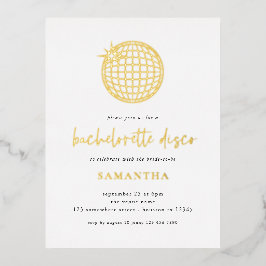Elegante Scriot Disco Ball Junggeselinnen-Abschied Folie Einladungspostkarte