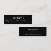 Elegante Script Abschluss Mini Name Card Visitenkarte (Vorne/Hinten)