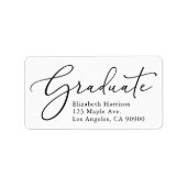 Elegante Script-Abschluss-Rücksendeadresse Adressaufkleber (Vorne)
