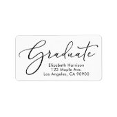 Elegante Script-Abschluss-Rücksendeadresse Adressaufkleber (Vorne)