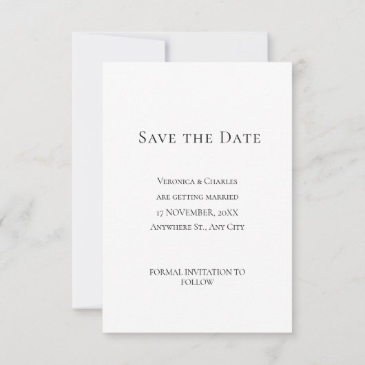 Elegante Script Ankündigung Datum freihalten Card (Rückseite)