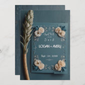 Elegante Script Ankündigung Datum freihalten Card (Vorne/Hinten)