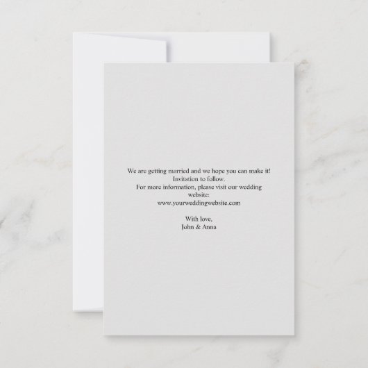 Elegante Script Ankündigung Datum freihalten Card (Rückseite)