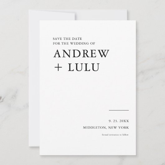 Elegante Script Ankündigung Datum freihalten Card (Vorderseite)