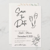 Elegante Script Ankündigung Datum freihalten Card (Vorne/Hinten)