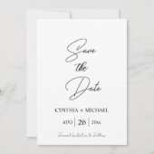 Elegante Script Ankündigung Datum freihalten Card (Vorderseite)