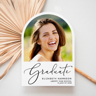 Elegante Script Arch Foto Graduation Party Einladung