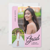 Elegante Script Arch Fotos Graduation Party Einladung (Vorderseite)