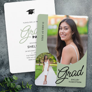 Elegante Script Arch Fotos Graduation Party Einladung