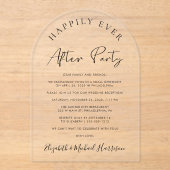 Elegante Script Arch Wedding Reception Acryleinladungen (Vorderseite)