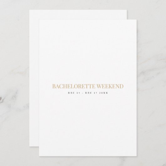 Elegante Script Bachelorette Weekend Card Einladung (Vorne/Hinten)