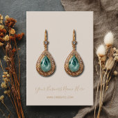 Elegante Script Bale Champagne Earring Card