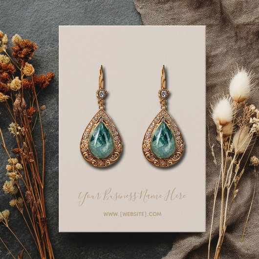 Elegante Script Bale Champagne Earring Card