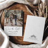 Elegante Script Barn Wedding Save the Date