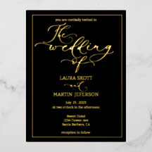 Elegante Script-basierte Foil Holiday Postkarte