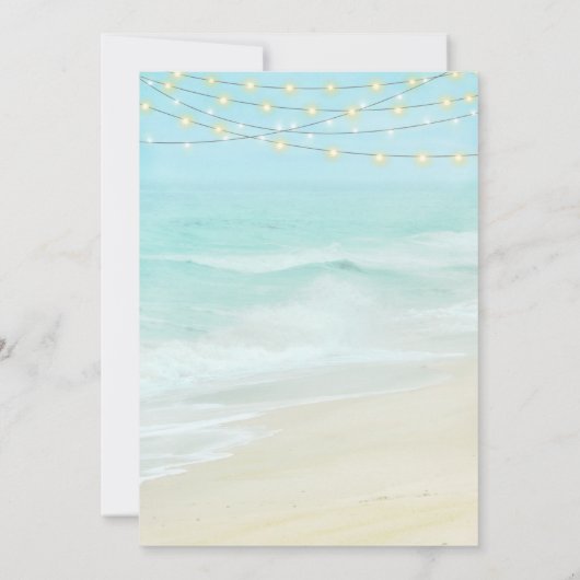 Elegante Script Beach Hochzeit Einladung (Rückseite)