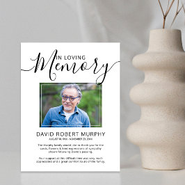 Elegante Script-Beerdigung Dankeskarte