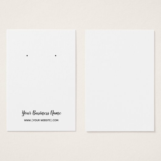 Elegante Script-benutzerdefinierte Earring-Karte (Vorne & Hinten)