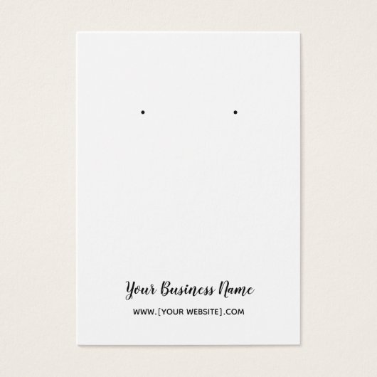 Elegante Script-benutzerdefinierte Earring-Karte (Vorderseite)