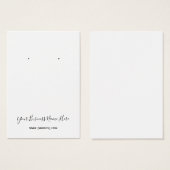 Elegante Script-benutzerdefinierte Earring-Karte (Vorne & Hinten)
